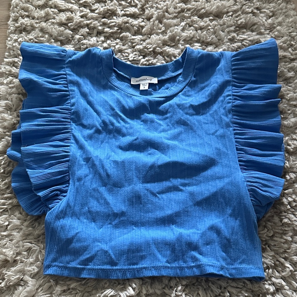 Open Back Ruffled Sleeve Top
